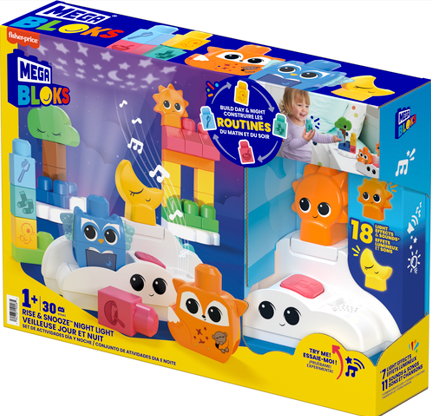 MEGA Bloks Rise & Snooze Night Light Sensory (30 Pieces)